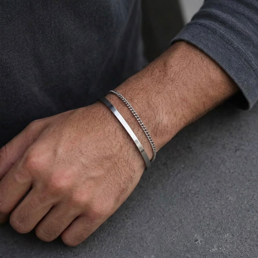 Daily Trio · Herren-Stack aus Kette, Armband & Armreif
