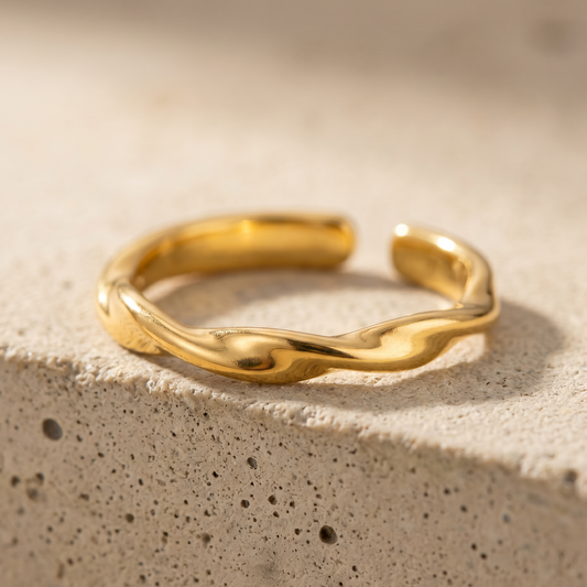 Twist Ring Gold, Makro-Detail – Velmoras