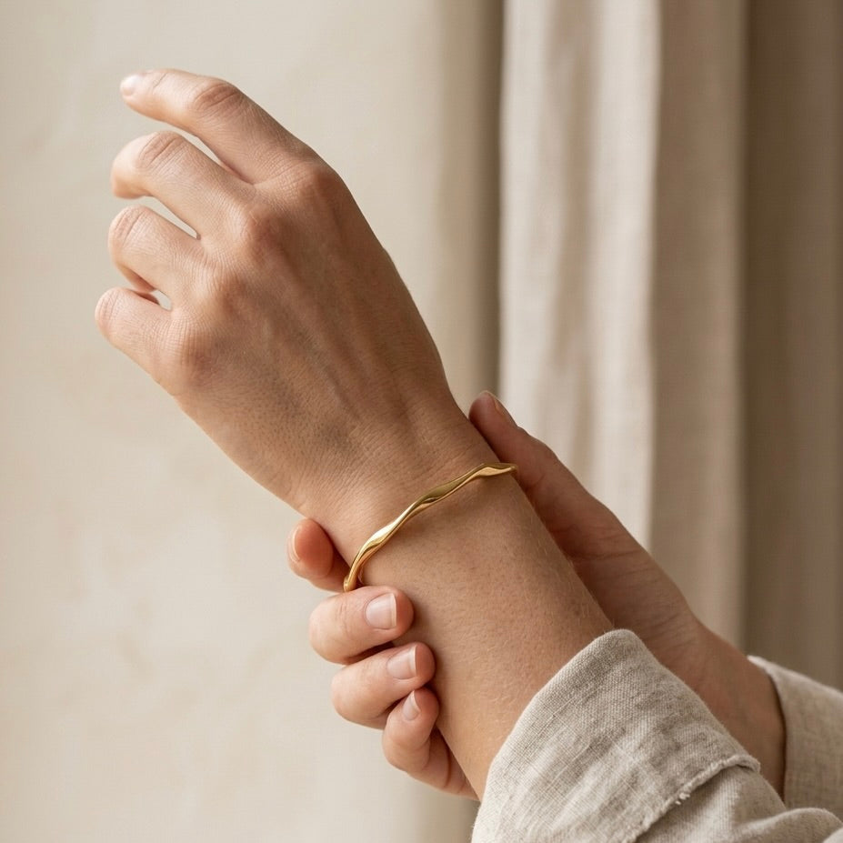 Twist Armreif · 925 Silber, vergoldet