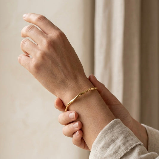 Twist Armreif · 925 Silber, vergoldet