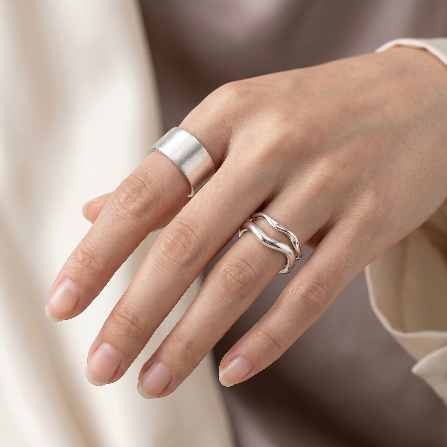 Ring Stack Trio · Drei verstellbare Ringe aus 925 Silber