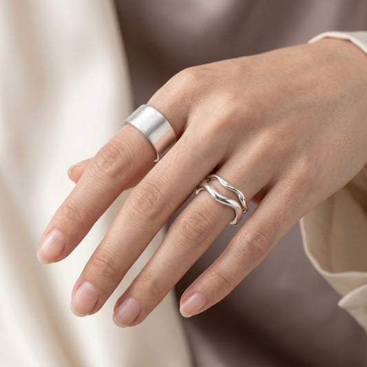 Ring Stack Trio · Drei verstellbare Ringe aus 925 Silber