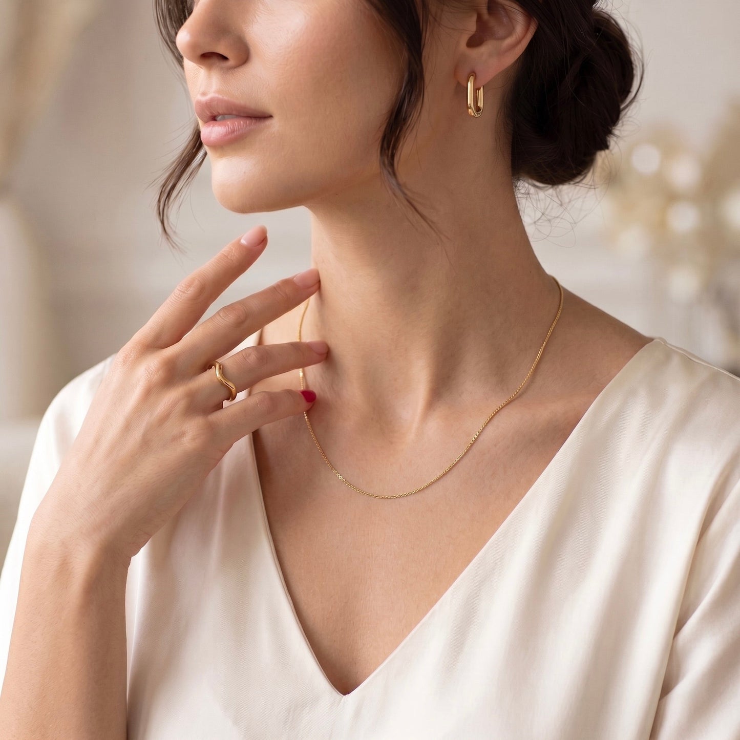 Daily Trio · Damen-Stack mit Kette, Ring & Ohrsteckern