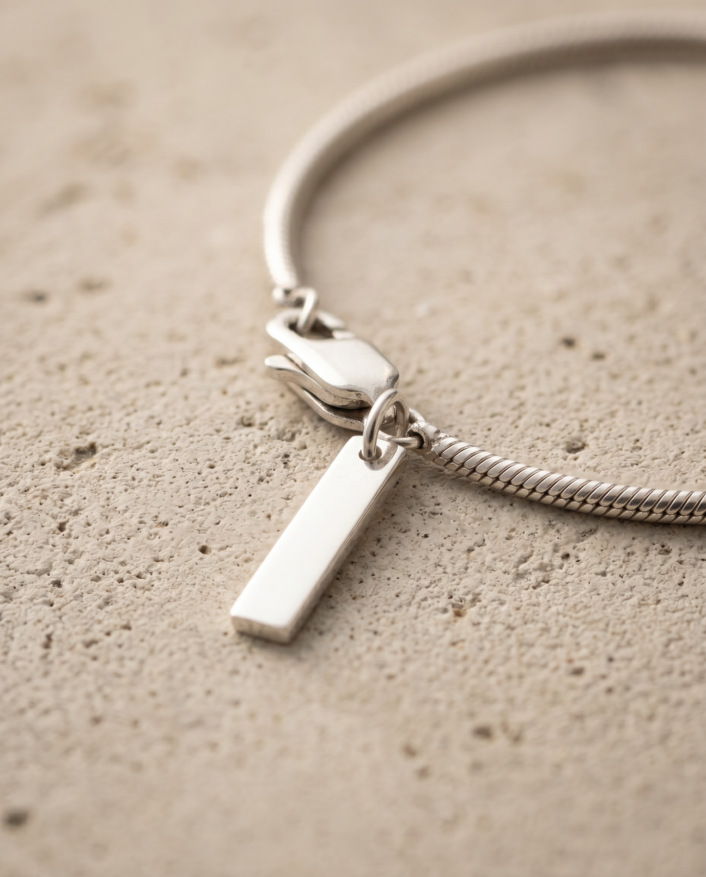 Schlangenkette-Armband Silber, Makro-Detail – Velmoras